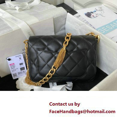 Chanel Lambskin  &  Gold-Tone Metal small flap bag black AS4231 2023